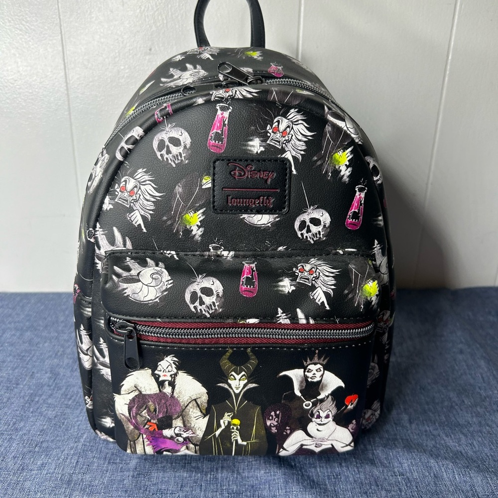 Loungefly Black Villains Patterned Backpack